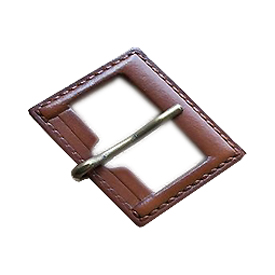 Leather buckle stitched brown